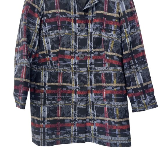 Nine West Womens Plaid Button-Up Crepe Toper Jackets Size 12 Lined /Multicolored - Picture 12 of 12